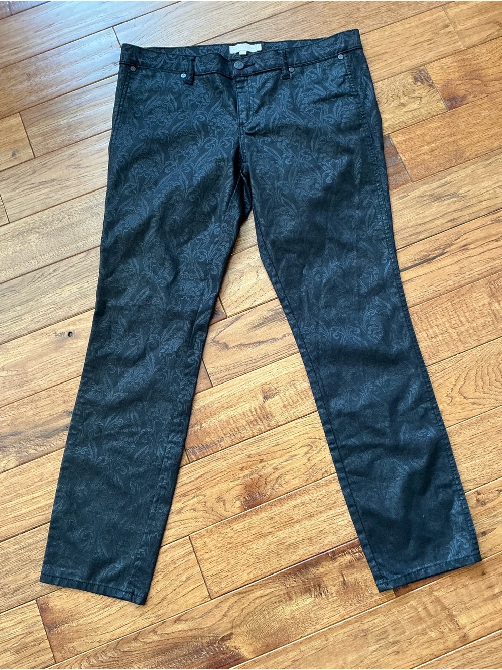 Tory Burch Brocade Pattern Black Jeans, Pants, size 31